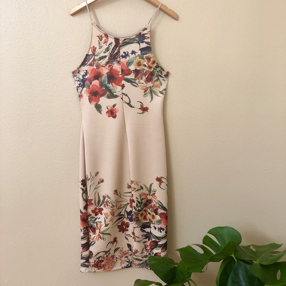 Olive tree/Papaya Scuba Digital print dress - Picture 2 of 8